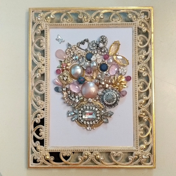 Artisan Other - Mosaic floral or skull framed jewelry art upcycled jewelry Host Pick 6.10!